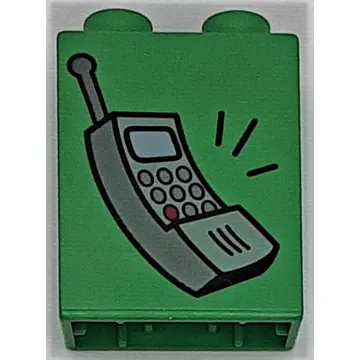 Duplo Brick 1 x 2 x 2 with Cell Phone Print