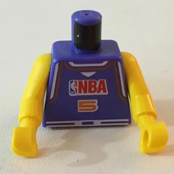 Torso Basketball Jersey, NBA Logo and '5' Print, Long One Piece Arms Yellow (NBA)