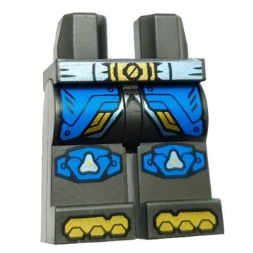 Hips and Pearl Titanium Legs with Medium Azure Belt, Gold Belt Buckle, Toes, Medium Azure Robe Ends, Knee Pads print