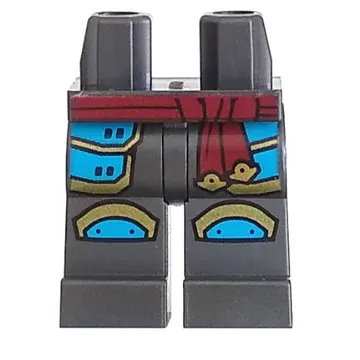 Hips and Pearl Titanium Legs with Dark Red Belt, Dark Azure/Gold Knee Pads and Robe print