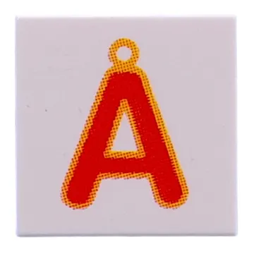 Tile 2 x 2 with Red 'Å' print