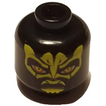 Minifig Head Savage Opress, Yellow Zabrak Markings Print