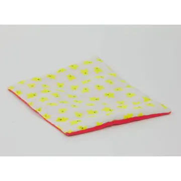 Duplo Blanket Dual Sided with Yellow Bow / Yellow Teddy Bear on White Background Print