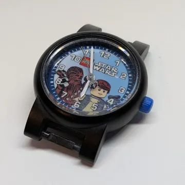 Watch Face with 'LEGO Star Wars' Logo, Silver Circle, Han Solo and Chewbacca Print
