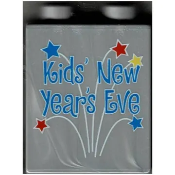 Duplo Brick 1 x 2 x 2 with Kids' New Year's Eve 2004 Print
