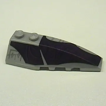 Brick Wedged, Curved 6 x 2 Right with Purple Wing Print