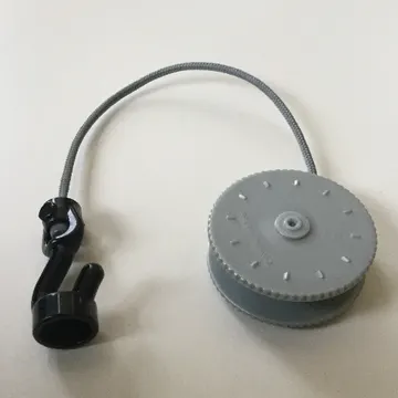 Duplo Winch Drum Narrow High with Dark Bluish Gray String and Black Thin Hook with Stud Case, Rotating