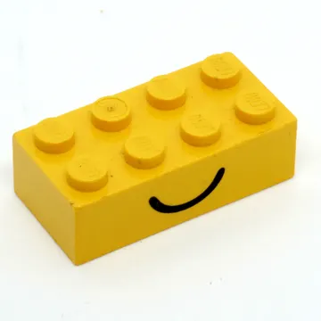 Brick 2 x 4 without Cross Supports with Smile / Frown Print