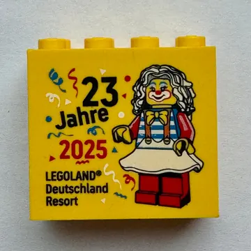 Brick 2 x 4 x 3 with '23 Jahre 2025 LEGOLAND Deutschland Resort'