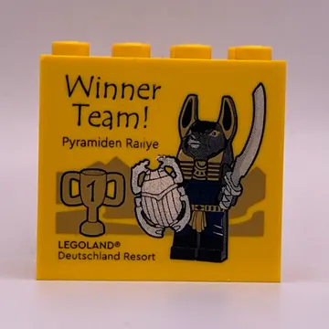 Brick 2 x 4 x 3 with 'LEGOLAND Deutschland Resort Winner Team! Pyramiden Rallye' Print
