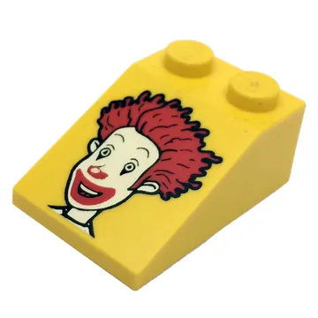 Brick Sloped 33° 3 x 2 Smooth with McDonald's Ronald McDonald Print