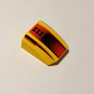 Brick Curved 2 x 2 with Lip, No Studs with Black Dots and Scoop on Red Print