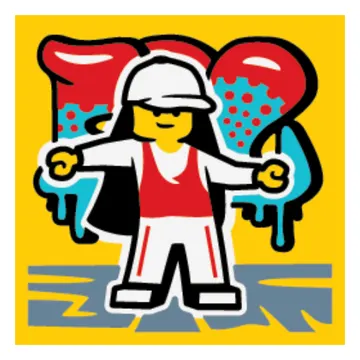 Tile 2 x 2 with Street Dance print