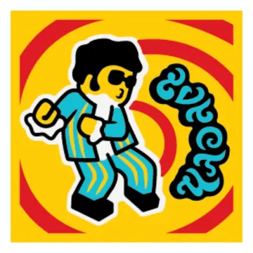 Tile 2 x 2 with Groovy Dance print
