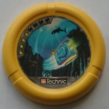 Large Figure Throwing Disk, Scuba / Sub, 4 Pips, Flying Box and Shark Print