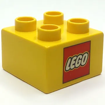 Duplo Brick 2 x 2 with Lego Logo Print