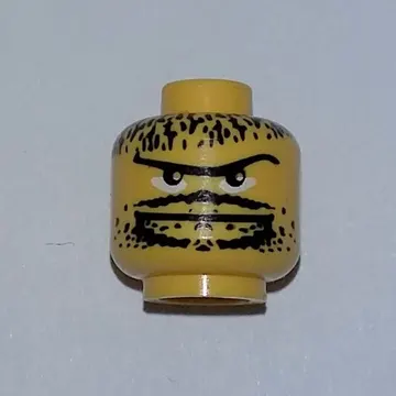 Minifig Head Basketball Player / Skateboarder, Moustache Thin, Goatee, Long Eyebrow, Stubble Print