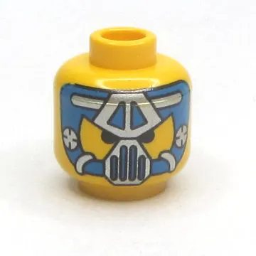 Minifig Head Hydronaut, Blue and Silver Mask Type 2 Print