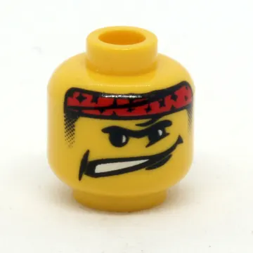 Minifig Head, Headband Red with White Grimace Print