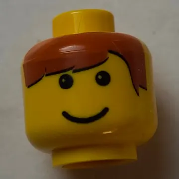 Minifig Head, Brown Bangs, Headset Print