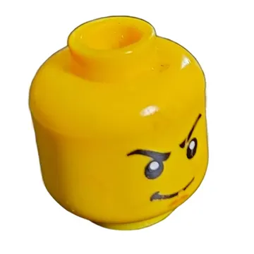 Minifig Head Lloyd, Eyebrows, Stern Smile Print