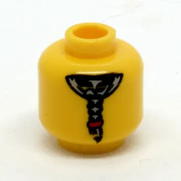 Minifig Head Captain Soto, Eyepatch, Mustache, Ponytail on Back Print