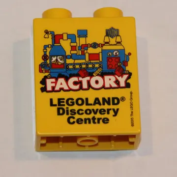 Duplo Brick 1 x 2 x 2 with Bottom Tube, LEGOLAND Discovery Centre Factory Print - 2012