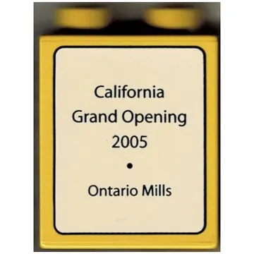 Duplo Brick 1 x 2 x 2 with 'California Grand Opening 2005 - Ontario Mills' Print