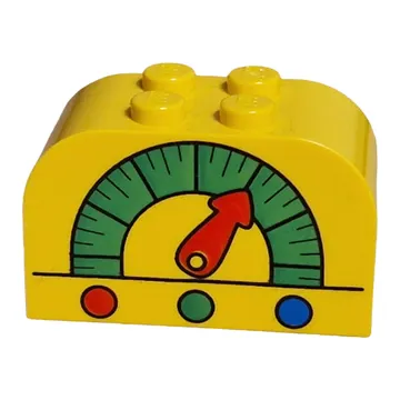 Brick Curved 2 x 4 x 2 Double with Gas Gauge Print