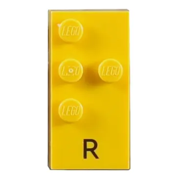 Braille Brick 2 x 4 with 4 Studs ⠗ and 'R' Print