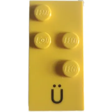 Braille Brick 2 x 4 with 4 Studs ⠳ and 'Ü' print