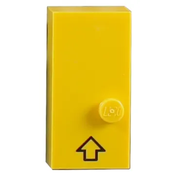 Braille Brick 2 x 4 with 1 Stud ⠠ and Up Arrow Print