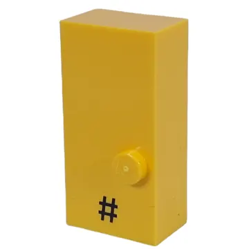 Braille Brick 2 x 4 with 1 Stud ⠠ and '#' Print