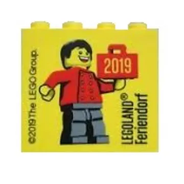 Brick 2 x 4 x 3 with 'LEGOLAND Feriendorf 2019' Print