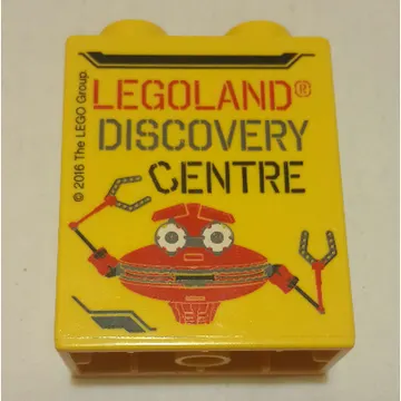 Duplo Brick 1 x 2 x 2 with Bottom Tube with 'LEGOLAND DISCOVERY CENTRE', '2016', and Robot Print