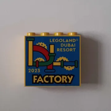 Brick 2 x 4 x 3 with 'LEGOLAND DUBAI RESORT 2023 FACTORY' Print