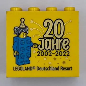 Brick 2 x 4 x 3 with 'LEGOLAND Deutschland Resort 20 JAHRE 2002 - 2022' Blue Brick Figure Print