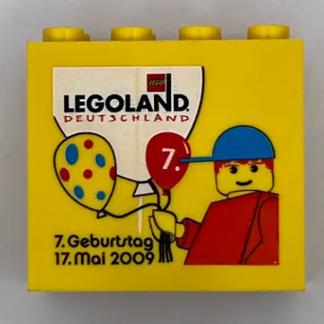 Brick 2 x 4 x 3 with 'LEGOLAND Deutschland Resort 7. Geburtstag 17. Mai 2009' Print