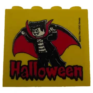 Brick 2 x 4 x 3 with 'Halloween', Dracula Print
