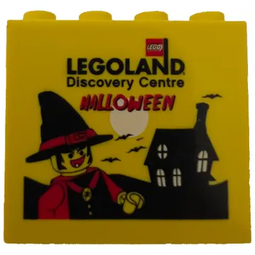 Brick 2 x 4 x 3 with 'LEGOLAND Discovery Centre HALLOWEEN', Witch Print