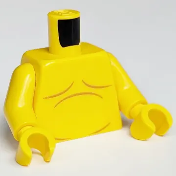 Torso Bare Chest with Body Lines Print (Sumo Wrestler), Yellow Arms and Hands