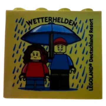 Brick 2 x 4 x 3 with 'LEGOLAND Deutschland Resort Wetterhelden' print