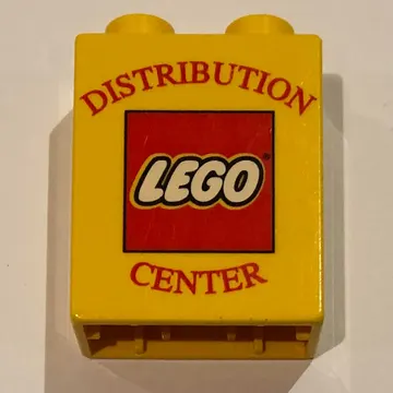 Duplo Brick 1 x 2 x 2 with Distribution Center and Lego Logo Print