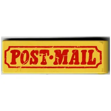 Duplo Door 1 x 4 x 1 with Red 'POST-MAIL' Print