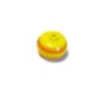 Pen Bead, Round Orb with Orange Stripes Print