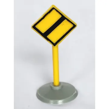 Road Sign Old Diamond with Black & White Border End of Major Road Print & Type 1 Base