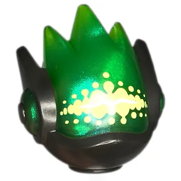 Minifig Head Special, Alien DJ, with Opal Trans-Bright Green Visor Pattern