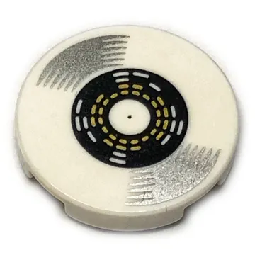 Tile Round 2 x 2 with Silver Vinyl LP Record print