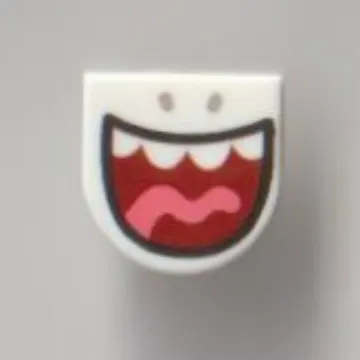Tile 1 x 1 Half Circle with Big Open Mouth, Teeth, Tongue print