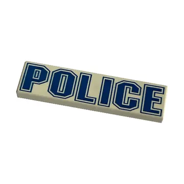 Tile 1 x 4 with 'POLICE' Blue Outline Print